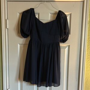 Elegant Navy Blue  junior Women's dress